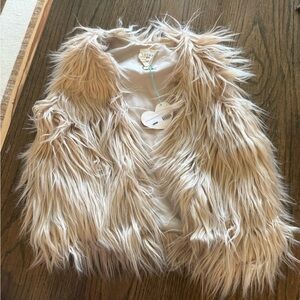Hayden Beige Faux Fur Vest